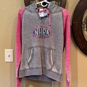 Gray and Pink NHRA Hoodie